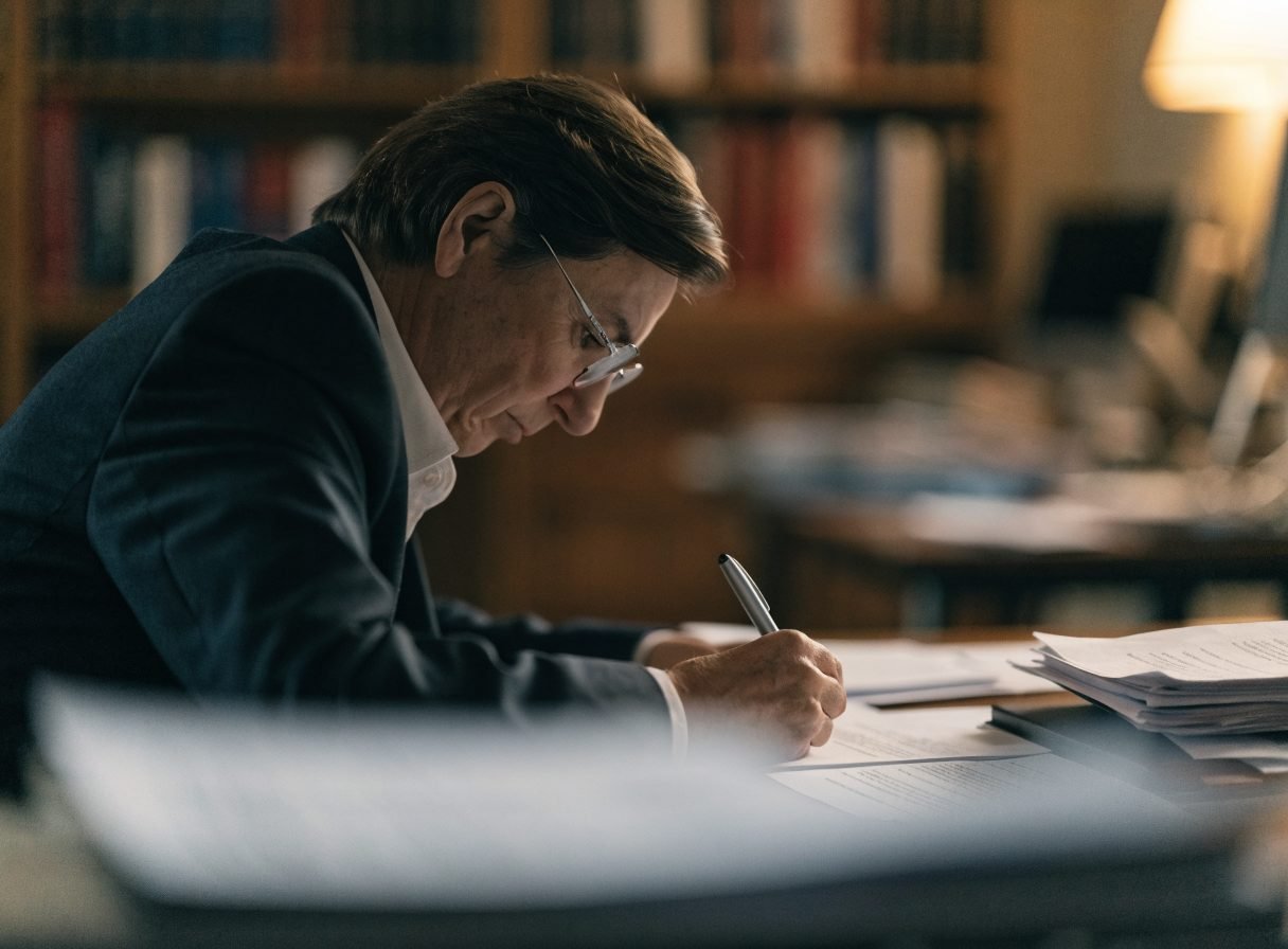 Lawyer reviewing legal documents